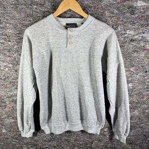 Nucleus Pullover Sweater Mens Small Henley Three Button Crewneck Vintage Inspire